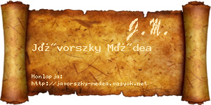 Jávorszky Médea névjegykártya